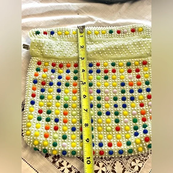 Vintage 1960's Colorful Candy Dot Reversible Drawstring Bag - Picture 3 of 7